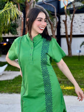 Load image into Gallery viewer, Guayabera Dress Romance Green