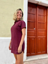 Load image into Gallery viewer, Guayabera Dress Butterfly Maroon
