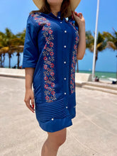 Load image into Gallery viewer, Guayabera Dress Aleli Navy
