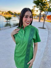 Load image into Gallery viewer, Guayabera Dress Romance Green
